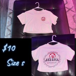 Tan cropped rescue tee